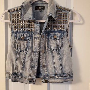 Studded Denim Vest